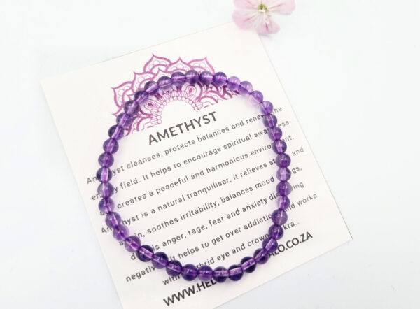 Amethyst Round Beaded Bangle, amethyst bangle, purple crystal bangle