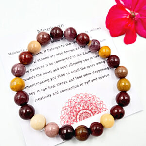 Mookaite Round Beaded Bangle, polished beads crystal bracelet, bohemian jewellery