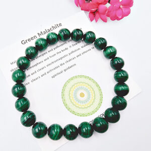 Green Malachite Round Beaded Bangle, Bohemian jewellery, polished beads crystal bracelet