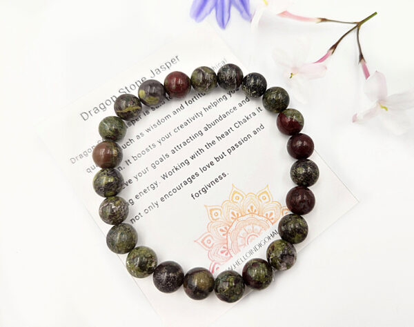 Dragon Stone Round Beaded Bangle, gemstone bracelet, South African jewellery