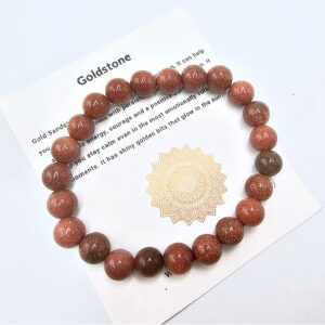 Goldstone Round Beaded Bangle, polished beads crystal bracelet, South African jewellery