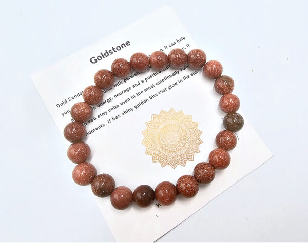 Goldstone Round Beaded Bangle, polished beads crystal bracelet, South African jewellery