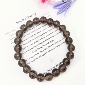 Smoky Quartz Round Beaded Bangle, smokey quartz jewellery, bohemian jewellery