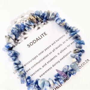 Sodalite Gem Chips Bangle, crystal stone chip jewellery, jewellery