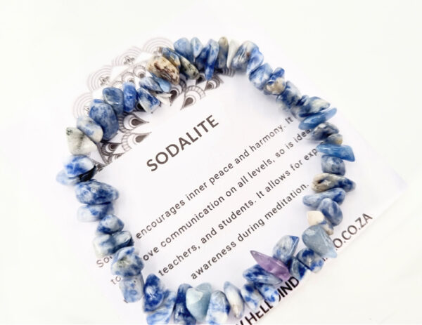 Sodalite Gem Chips Bangle, crystal stone chip jewellery, jewellery