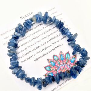 Kyanite Gem Chips Bangle, spiritual bracelet, crystals