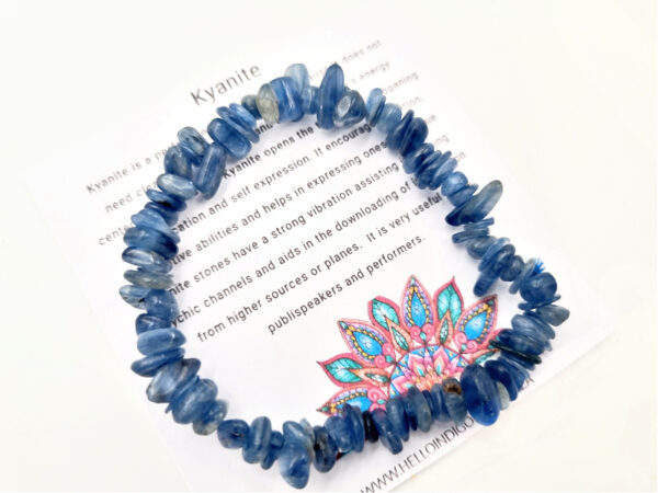 Kyanite Gem Chips Bangle, spiritual bracelet, crystals