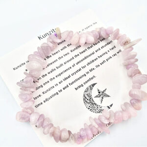 Kunzite Gem Chips Bangle, kunzite bracelet, crystals