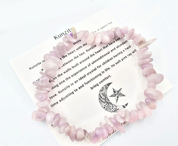 Kunzite Gem Chips Bangle, kunzite bracelet, crystals