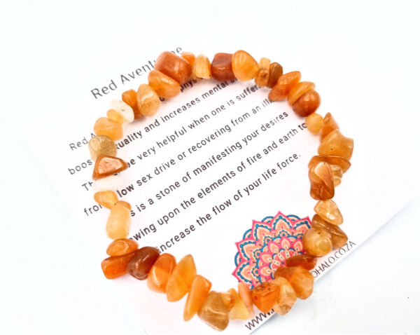 red aventurine gem chips bangle, jewellery, South Africa jewellery shop