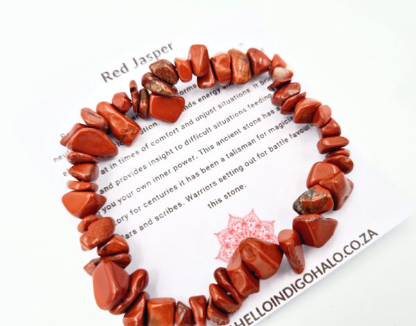 Red Jasper Gem Chips Bangle, crystals, red jasper