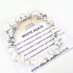 White Howlite Gem Chips Bangle, jewellery, bracelet