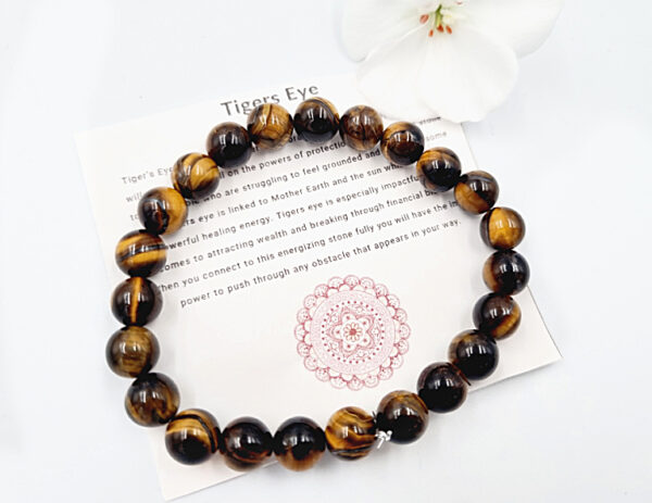 Tigers Eye Round Beaded Bangle, gemstone bracelet, crystal bracelet