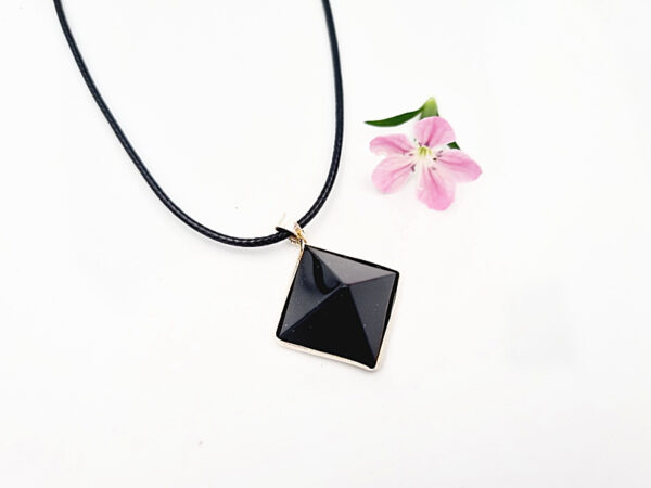 *Black Obsidian Pyramid Necklace