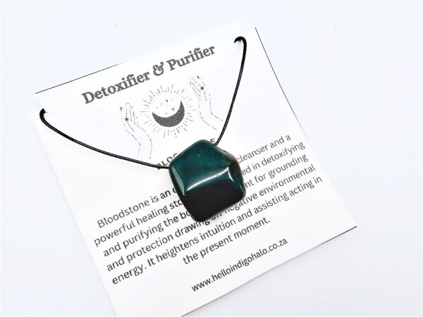 Bloodstone Tumbled Stone Necklace (Detox & Purify)