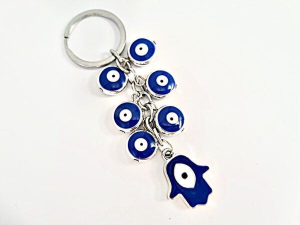 Blue Hamsa Hand Key Ring