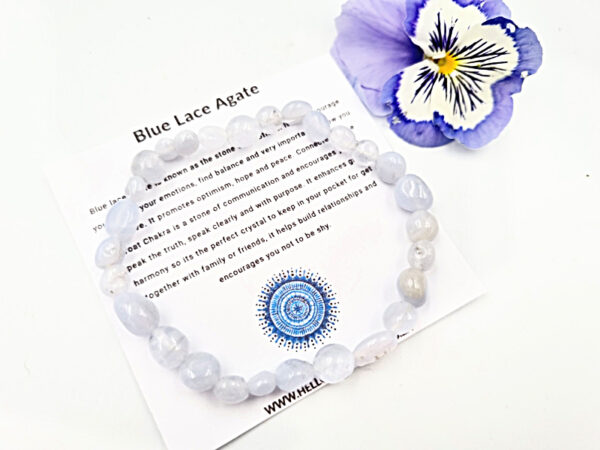 Blue Lace Agate Gemstone Nugget Bangle