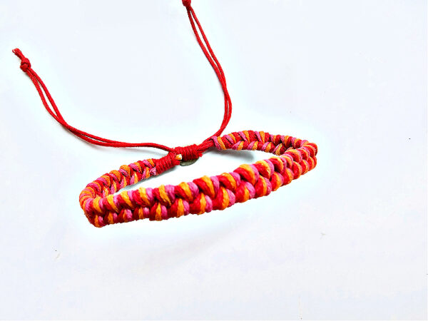 Macrame String Bracelet, red bangle. jewellery