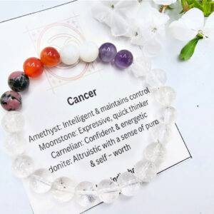 Cancer Zodiac Gem Bracelet, star sign jewellery, spiritual bangle