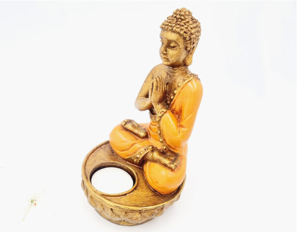 Orange Buddha Candle Holder (18cm)