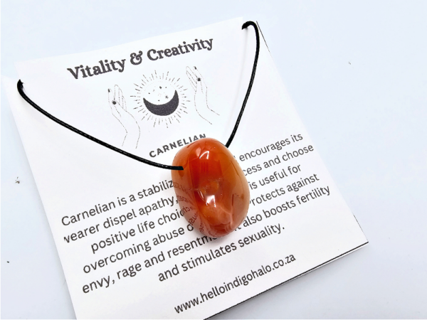 Carnelian Tumbled Stone Necklace (Vitality & Creativity)