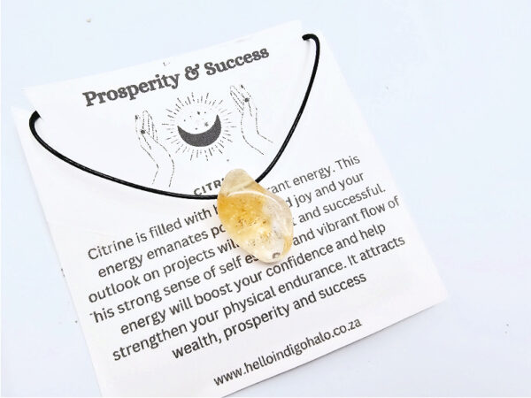 Citrine Tumbled Stone Necklace (Prosperity & Success)