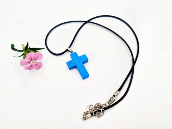 Blue Howlite Cross Necklace