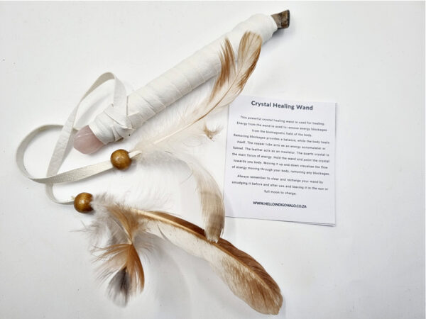 Crystal Healing Wand with feathers