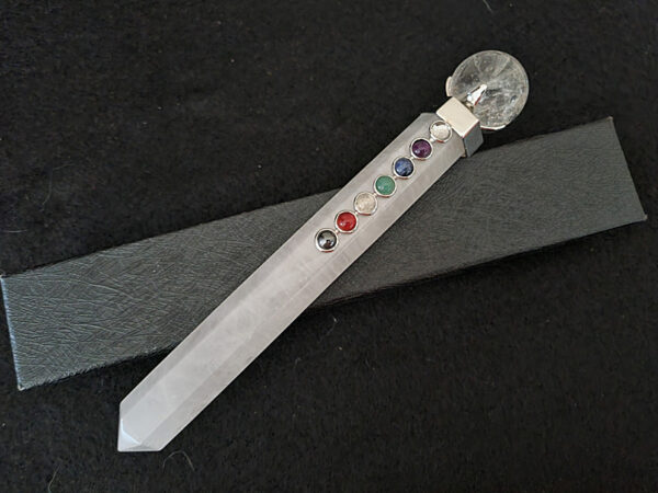 Clear Quartz Chakra Healing Wand Sphere - Image 4