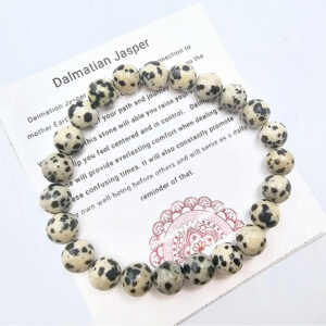 Dalmatian Jasper Round Beaded Bangle, dalmatian jasper jewellery, polished gem bracelet