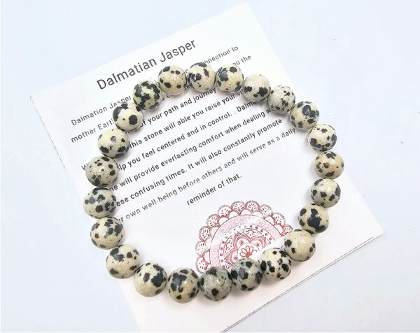 Dalmatian Jasper Round Beaded Bangle, dalmatian jasper jewellery, polished gem bracelet