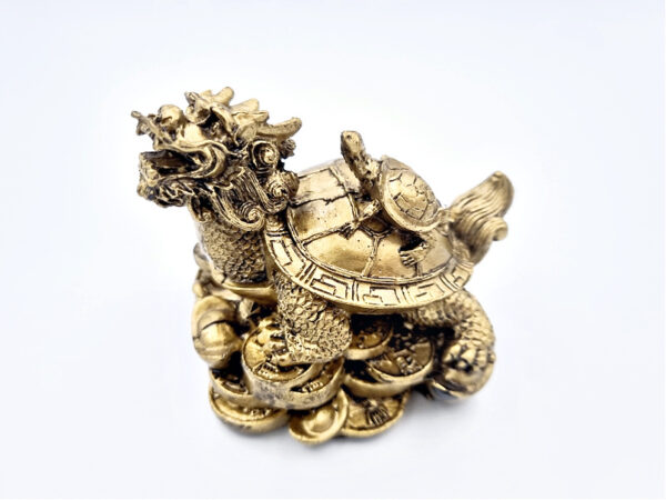 Gold Dragon Tortoise Statue 9cm (Ambition, Wisdom & Luck)