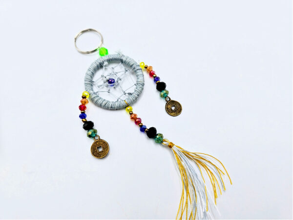 Dream Catcher & Lucky Coin Keyring (Blue)