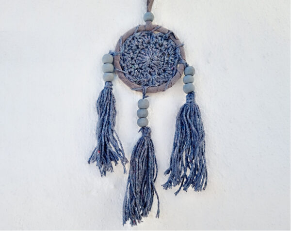 Grey Crochet Dream Catcher (6cm)