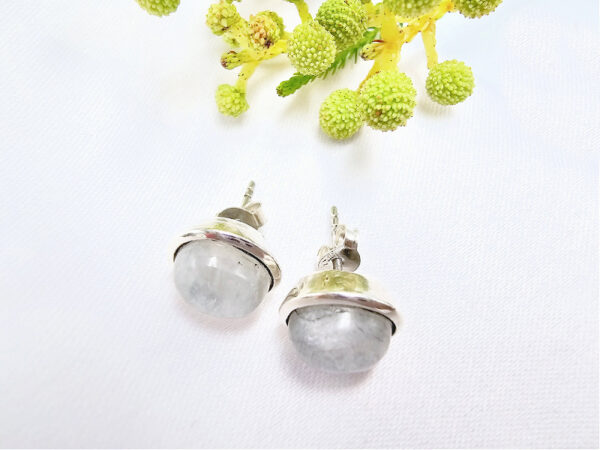 Oval Earrings Moonstone (925 Silver) - Image 2