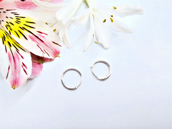 Round Hoop Earrings (925 Silver) 12mm