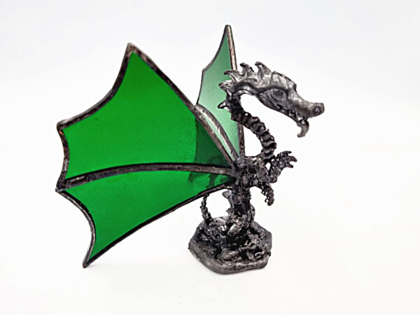 Green Standing Stained Glass Dragon (10cm)