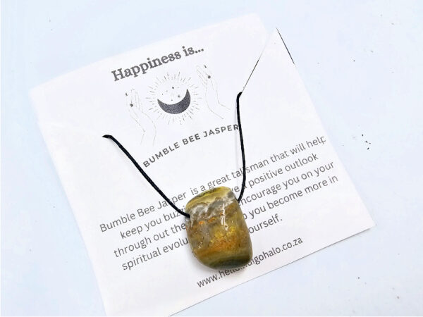 Bumble Bee Jasper Tumbled Necklace (Happiness is)