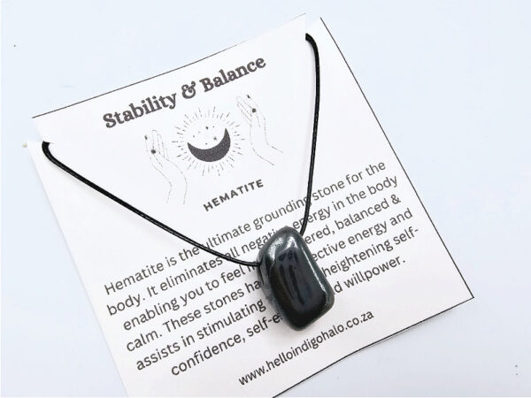 Hematite Tumbled Stone Necklace (Stability & Balance)