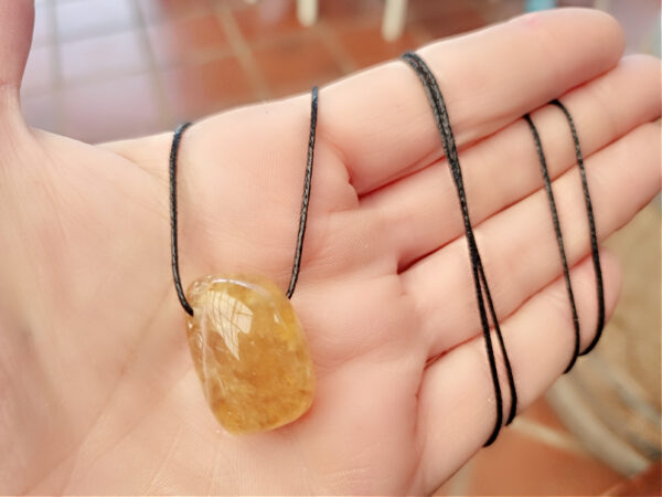 Honey Calcite Tumbled Stone Necklace (Creativity & Motivation) - Image 2