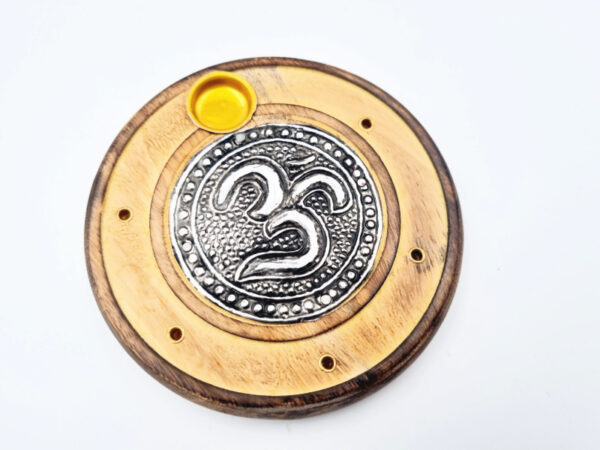 Round Om Incense Holder Fancy