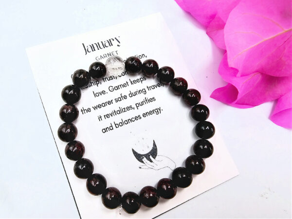 January Birthstone Bangle, garnet, bangle