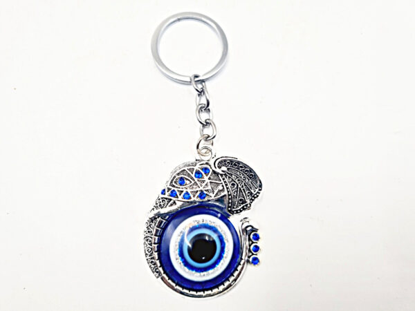 Elephant & Large Evil Eye Keyring