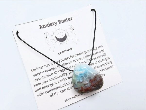 Necklace Tumbled Larimar (Anxiety Buster)