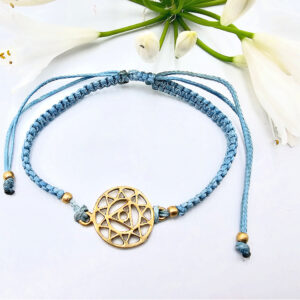 Chakra Macrame Bracelet, blue bangle, chakra