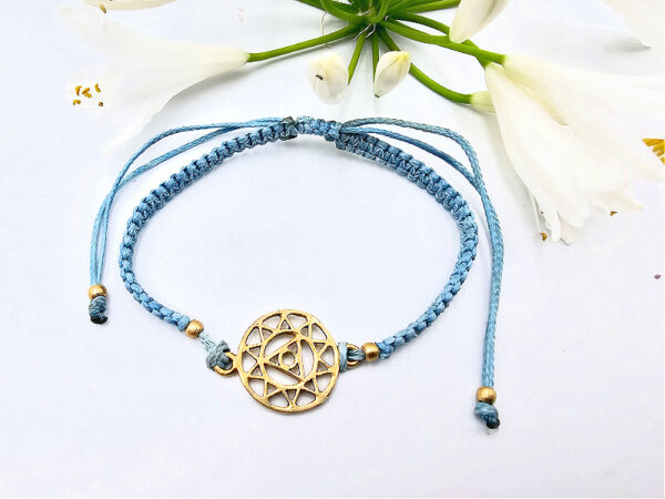 Chakra Macrame Bracelet, blue bangle, chakra