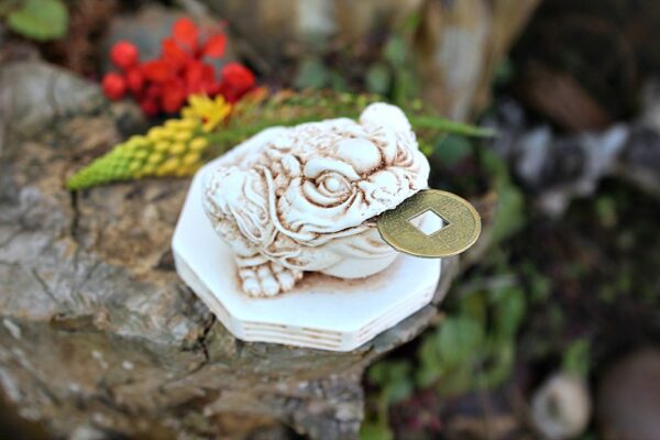 Money Frog Statue White (7cm) - Image 3