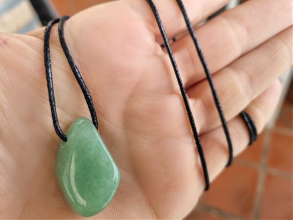 Green Aventurine Tumbled Stone Necklace (Luck) - Image 2