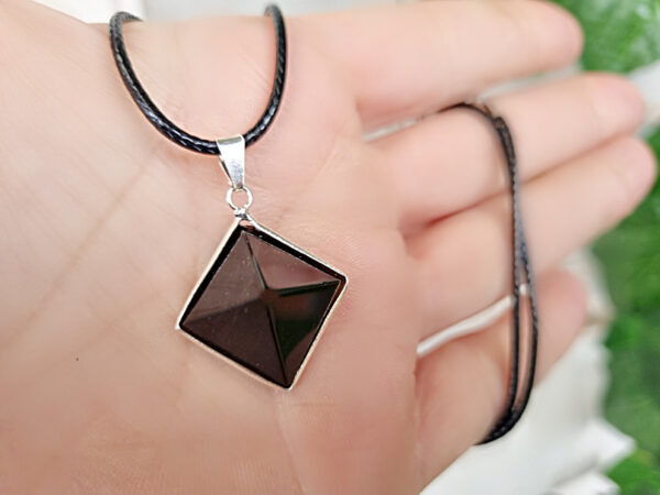 *Black Obsidian Pyramid Necklace - Image 3