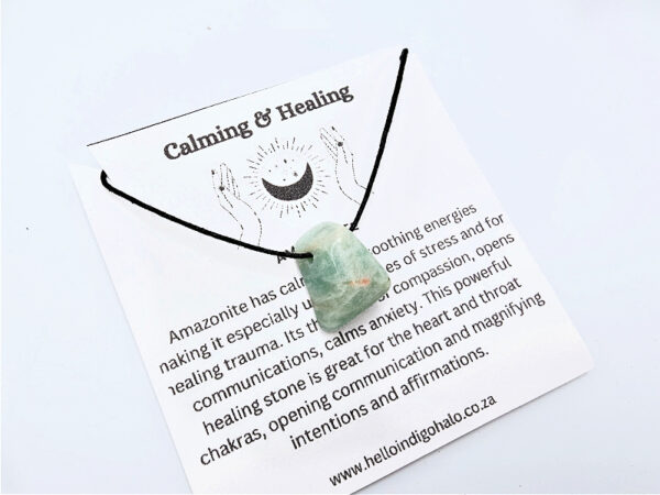 Amazonite Tumbled Stone Necklace (Calming & Healing)